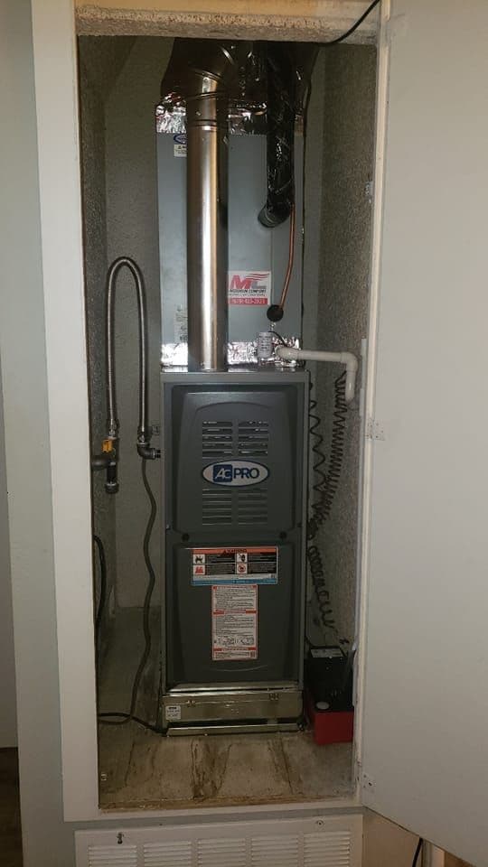 Furnace in a tall closet