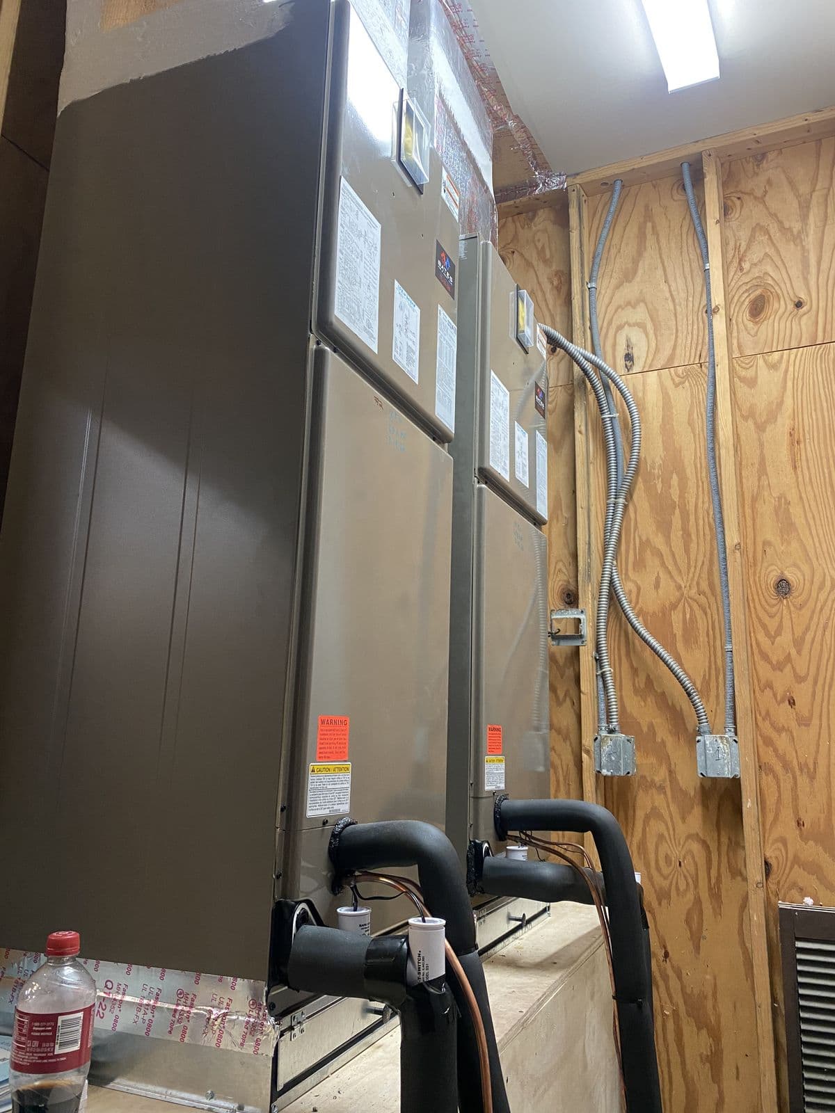 Air handlers in a narrow utility closet