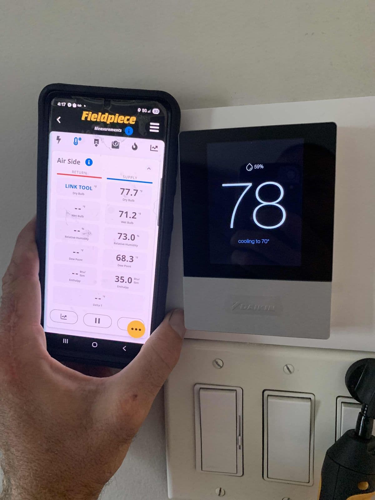 Smart thermostat controlled from a phone