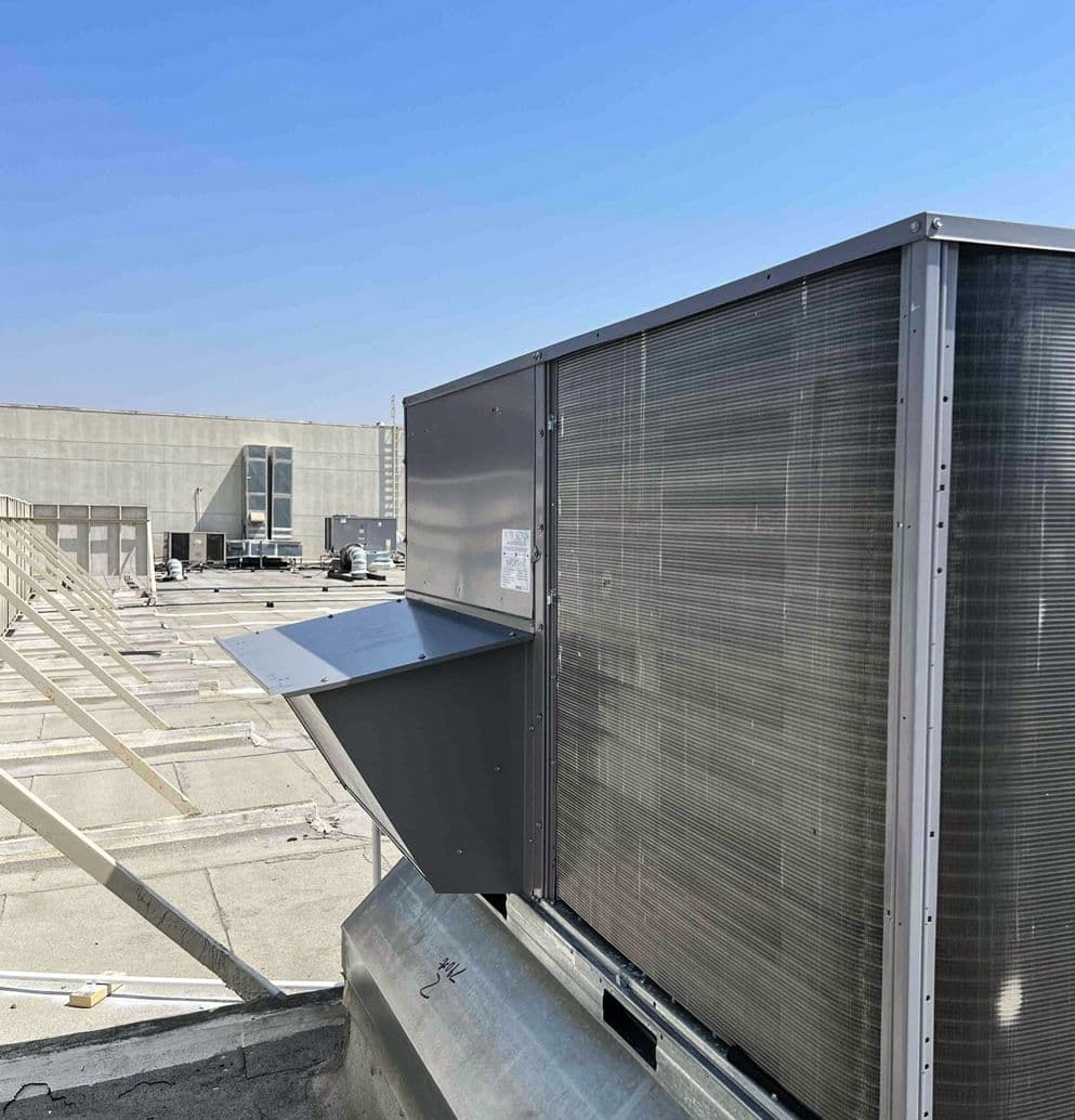 Large commercial rooftop condenser coil