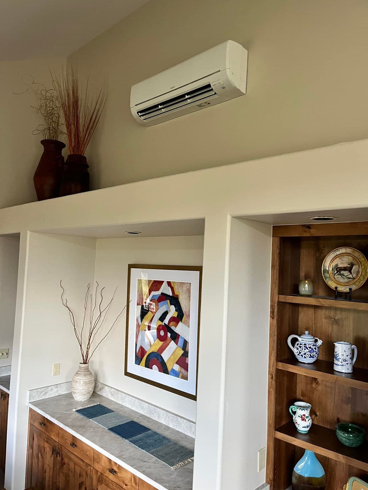 Wall mounted mini split in a living room