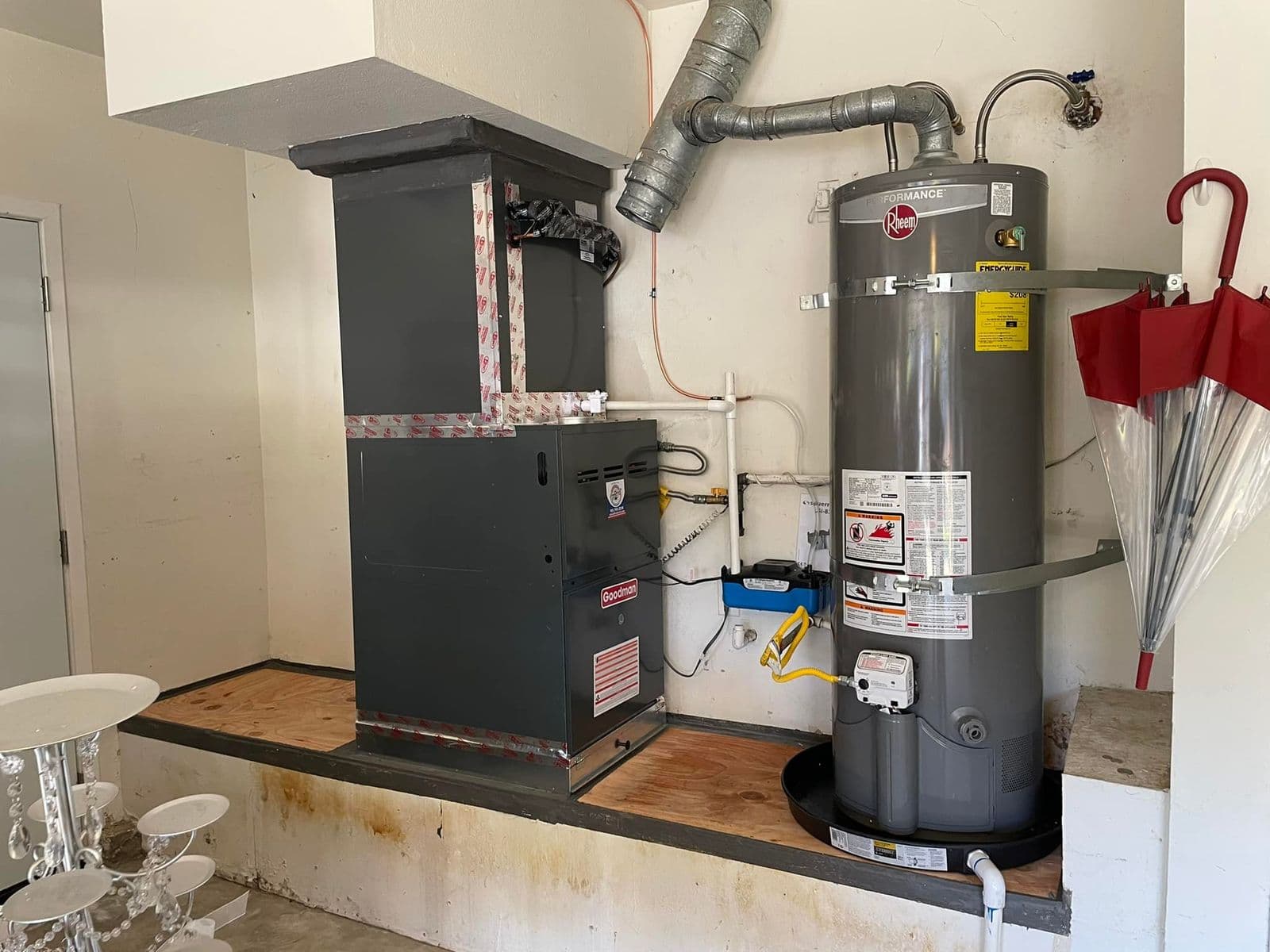 Furnace and water heater in a closet