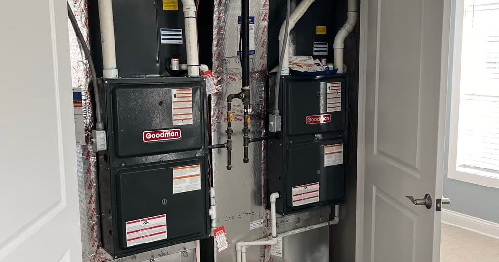 Two Goodman furnaces installed side by side